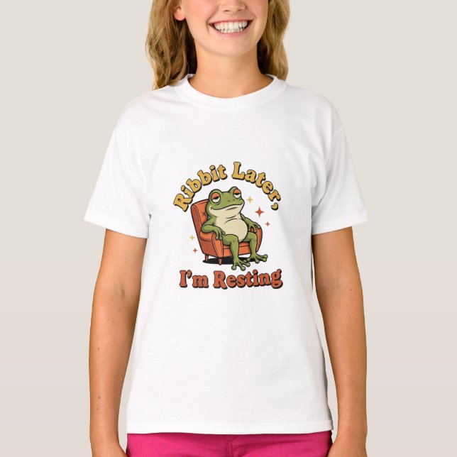 Cute Retro Frog Girls Graphic T-Shirt (Front)