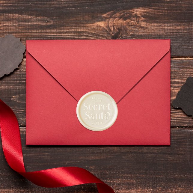 Cute Retro From Secret Santa Christmas Typography Wax Seal Sticker (Creator Uploaded)