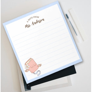 Cute Retro Funny Book Meditating Back To School Notepad
