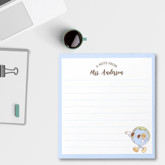 Cute Retro Funny Globe Back To School Notepad (Creator Uploaded)