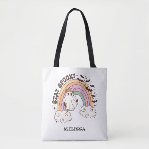 Cute Retro Ghost Stay Spooky Tote Bag