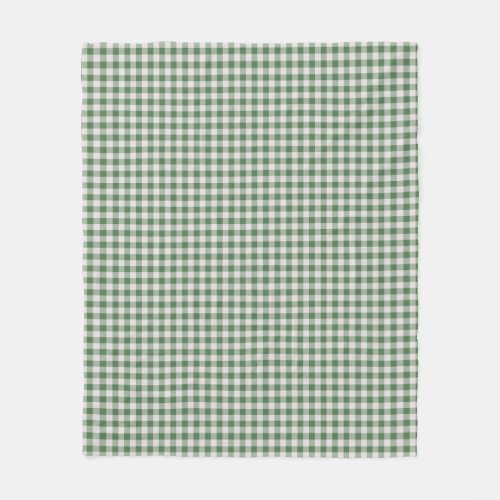 Cute Retro Gingham Plaid Pattern  Winter Green  Fleece Blanket