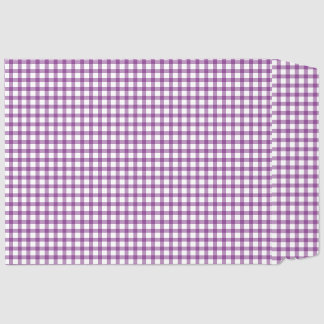 Cute Retro Gingham Plaid Purple Pattern Envelope Mailers