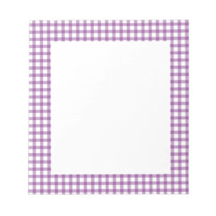 Cute Retro Gingham Plaid Purple Pattern Notepad