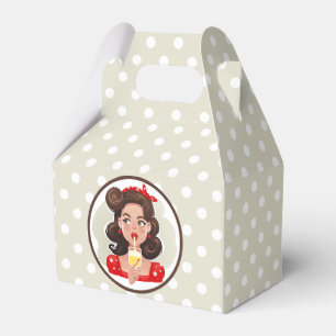 Cute Retro Girl Cocktail Favor Box