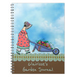 Cute Retro Girl Gardener - Personalized Notebook at Zazzle