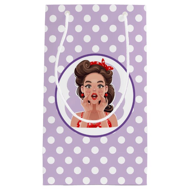 Cute Retro Girl Gift Bag (Front)