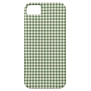 Cute Retro Green Gingham Plaid Pattern iPhone SE/5/5s Case