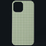 Cute Retro Green Gingham Plaid Pattern iPhone 12 Pro Max Case<br><div class="desc">Cute Retro Green Gingham Plaid Pattern Phone Case</div>