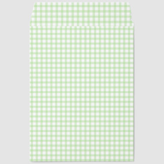 Cute Retro Green Gingham Plaid pattern Envelope Mailers