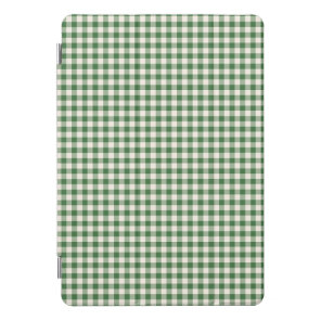 Cute Retro Green Gingham Plaid Pattern iPad Pro Cover