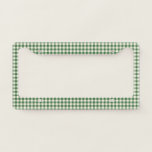 Cute Retro Green Gingham Plaid Pattern License Plate Frame<br><div class="desc">Cute Retro Green Gingham Plaid Pattern License Plate Frame</div>