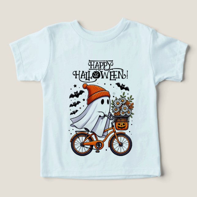 Cute Retro Halloween Ghost Fall  Toddler T-shirt (Design Front)
