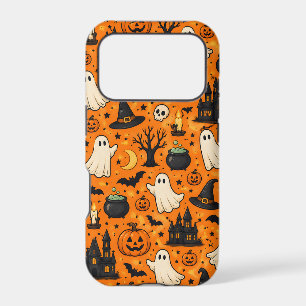 Cute Retro Halloween Ghosts & Pumpkins iPhone 17 Pro Case
