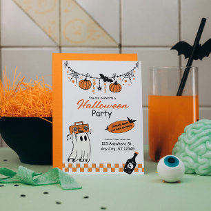 Cute Retro Halloween Invitation