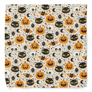 Cute Retro Halloween Pattern Bandana
