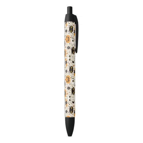 Cute Retro Halloween Pattern Black Ink Pen