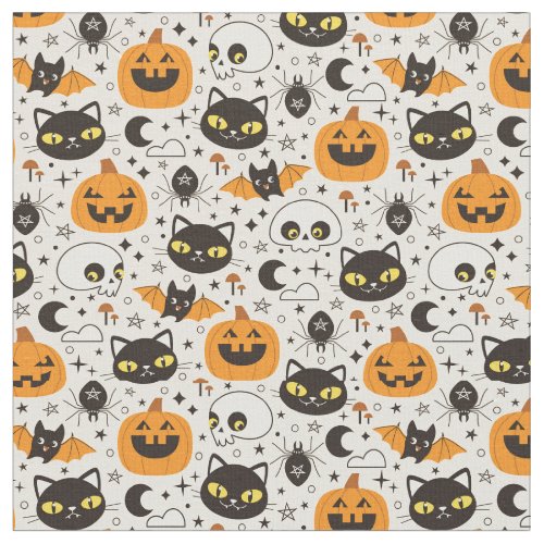 Cute Retro Halloween Pattern Fabric