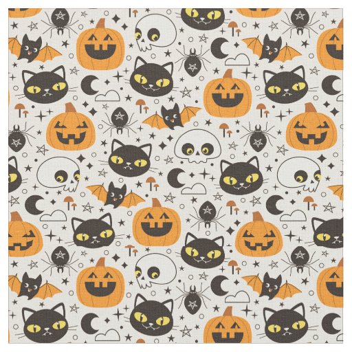 Cute Retro Halloween Pattern Fabric