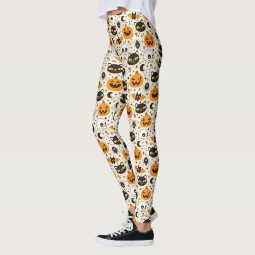 Cute Retro Halloween Pattern Leggings