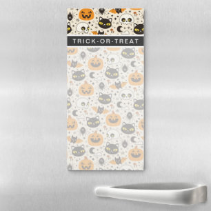 Cute Retro Halloween Pattern Magnetic Notepad
