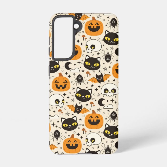 Cute Retro Halloween Pattern Samsung Galaxy Case (Back)