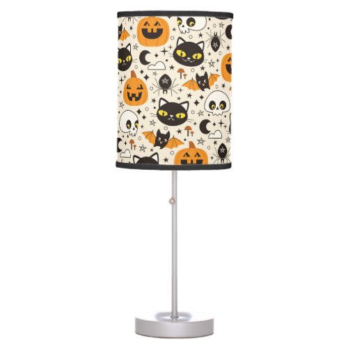 Cute Retro Halloween Pattern Table Lamp