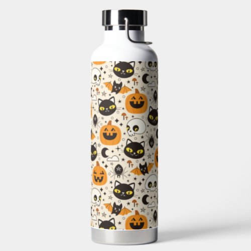 Cute Retro Halloween Pattern Water Bottle