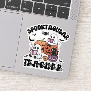 Cute Retro Halloween Spooktacular Teacher Sticker