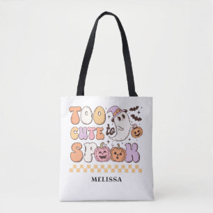 Cute Retro Halloween Too Cute To Spook Tote Bag
