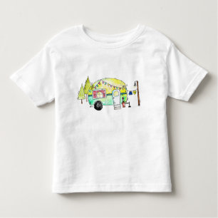 Cute Retro Happy Camper Toddler T-shirt