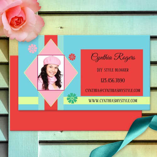 Cute Retro Hobby Photo Blogger Business Card