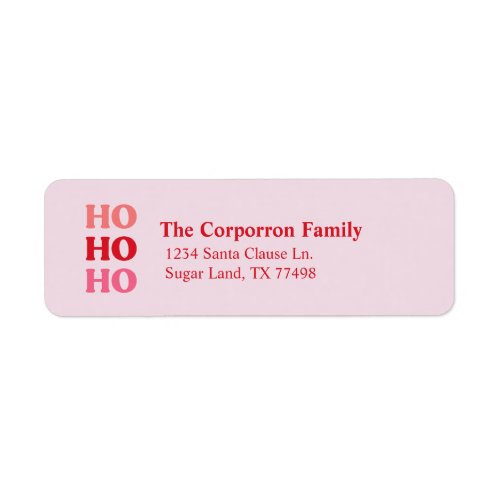 Cute Retro Holiday Ho Ho Ho Pink  Red Label