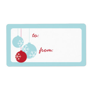 Cute Retro Holiday Ornaments Label