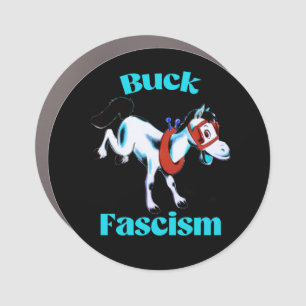 Cute Retro Horse - Buck Fascism Car Magnet