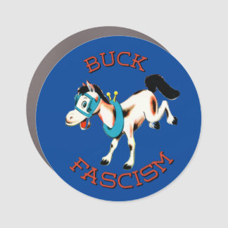 Cute Retro Horse - Buck Fascism Car Magnet