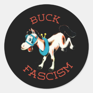 Cute Retro Horse - Buck Fascism Classic Round Sticker