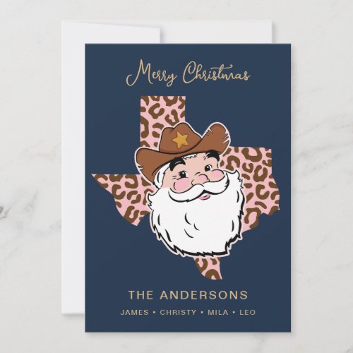 Cute Retro Howdy Santa Cowboy Texas Christmas Invi Invitation