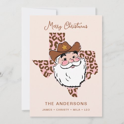 Cute Retro Howdy Santa Cowboy Texas Christmas Invi Invitation