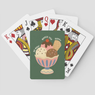 Cute Retro Ice Cream Sundae Playing Cards