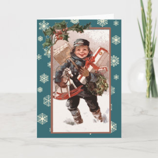 Cute Retro Illustration for the Holidays on Cards