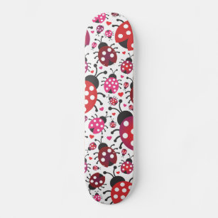 Cute retro ladybug  pattern design skateboard