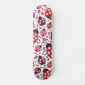 Cute retro ladybug pattern design skateboard
