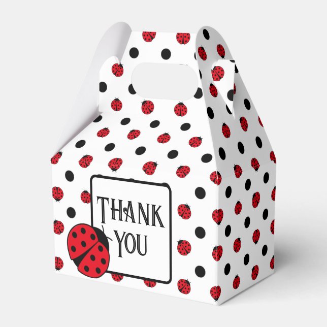 Cute retro ladybug pattern  favor boxes (Front Side)