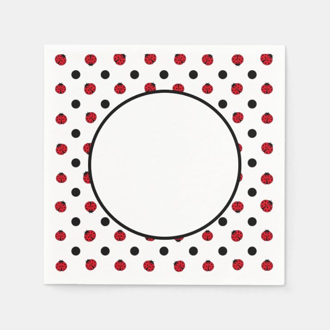 Cute retro ladybug pattern  napkins (Front)