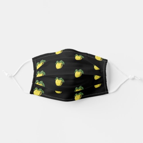 Cute retro lemons pattern on Black Adult Cloth Face Mask