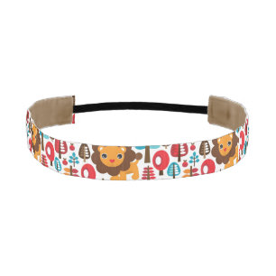 cute retro Lion kids illustration Athletic Headband