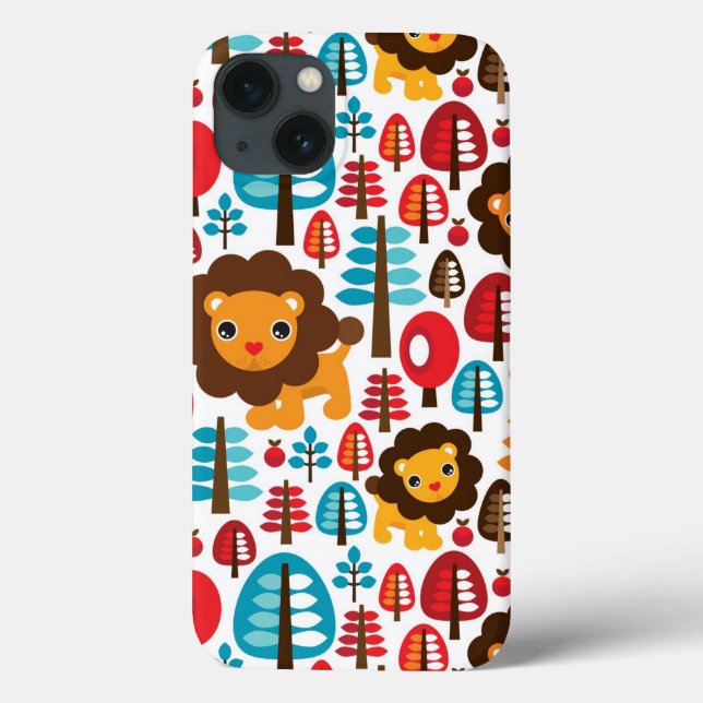 cute retro Lion kids illustration Case-Mate iPhone Case (Back)