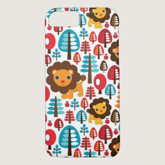 cute retro Lion kids illustration iPhone 8/7 Case