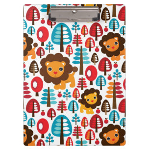 cute retro Lion kids illustration Clipboard